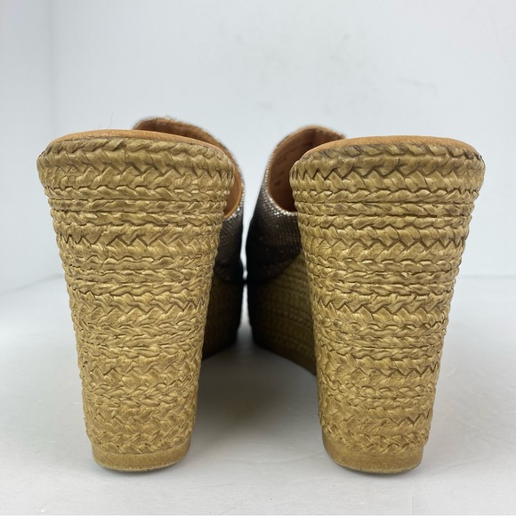 Seychelles size 10 Women’s Gold Metallic Espadrille Platform Wedge Sandals - Picture 3 of 9